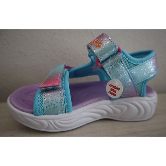 Skechers Youth Girls' Sz 11 Purple Multi Unicorn Dreams Light Up Sandals - Picture 6 of 9